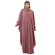 Front open Kaftan with fashionable buttons- Puce Pink